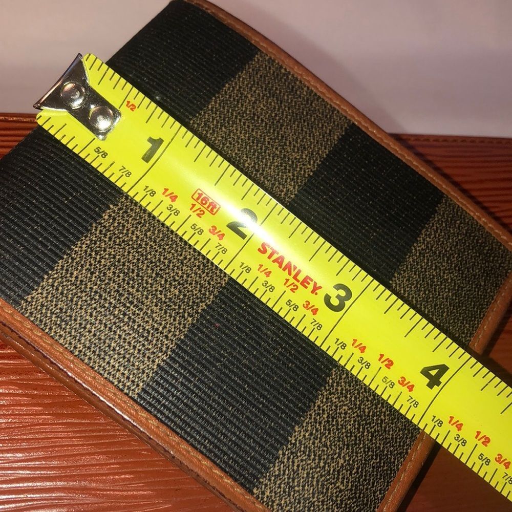 FENDI Pequin Pecan Striped Pattern Bifold Wallet NEW IN BOX - Picture 7 of 17
